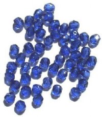 50 6mm Faceted Blueberry Beads